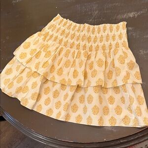 NWT - J. Crew Gold Patterned Tiered Mini Skirt